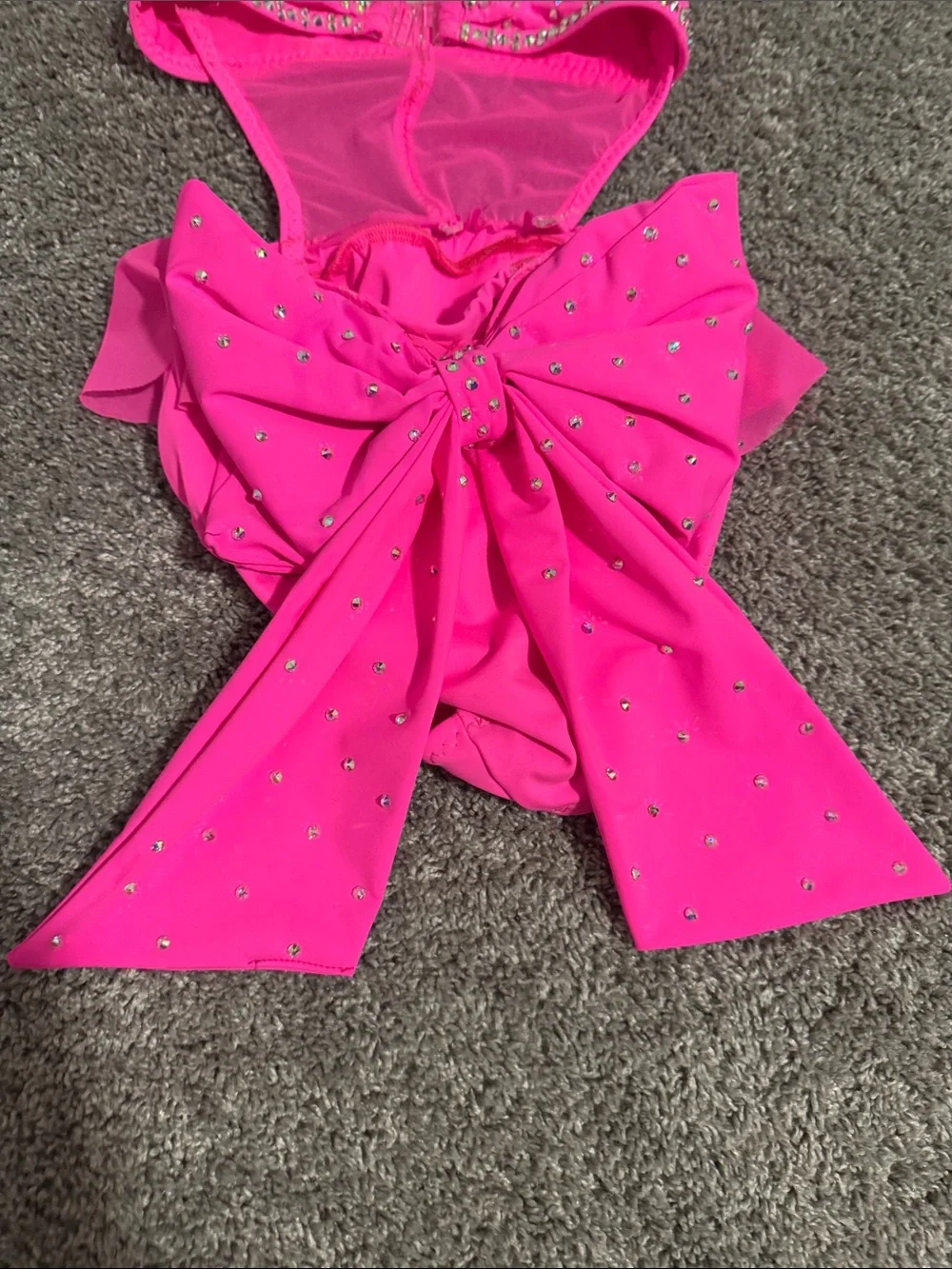 Hot Pink Embellished One-Piece Dance Leotard